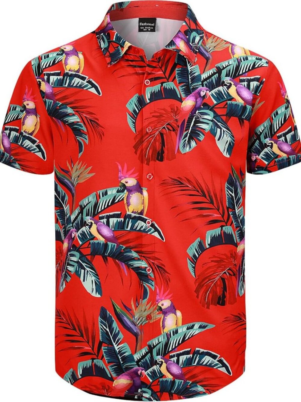 Men's Short Sleeve Hawaiian Button Down Shirt - Summer Beach Vacation Style